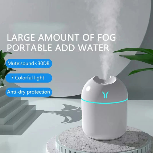 Diffuseur d'huiles essentielles et d'arômes, humidificateur d'air électrique avec veilleuse LED intégrée, idéal pour la maison et la voiture, capacité 250 ml